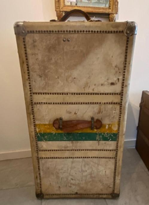 Antieke Reiskoffer met Visleer – c.a. 1920, Antiek en Kunst, Curiosa en Brocante, Ophalen