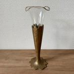Antieke Epergne Vaas met Bronzen Houder en Glazen Kelk, Antiek en Kunst, Antiek | Koper en Brons, Ophalen of Verzenden, Brons