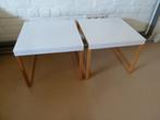2 bijzet tafeltjes - nachtkastje-nachttafel bed slaapkamer, Overige materialen, Gebruikt, Minder dan 45 cm, Ophalen of Verzenden