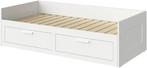 IKEA BRIMNES day-bed w 2 drawers/2 mattresses, Ophalen, Wit, Tweepersoons, Zo goed als nieuw