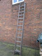 Houten ladder uitschuifbaar 2-delig, Ophalen, Gebruikt, Ladder, Opvouwbaar of Inschuifbaar