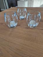 3 mooie glazen waxinelichtjes Bolsius 10 cm hoog., Ophalen of Verzenden, Zo goed als nieuw, Overige materialen, Minder dan 25 cm