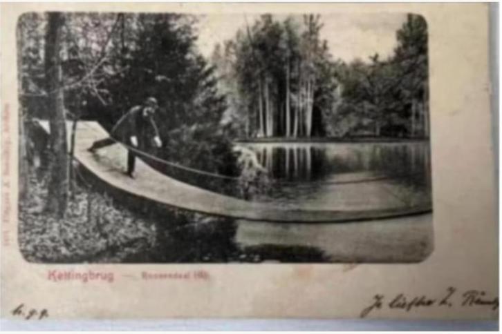 Oude Briefkaart Roosendaal (G) - Kettingbrug (1902), Verzamelen, Ansichtkaarten | Nederland, Gelopen, Gelderland, Voor 1920, Ophalen of Verzenden