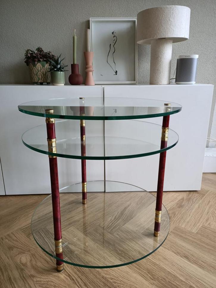Ronde Hollywood Regency bijzettafel | 60 x 60, Huis en Inrichting, Tafels | Bijzettafels, Zo goed als nieuw, Rond, 60 cm of meer