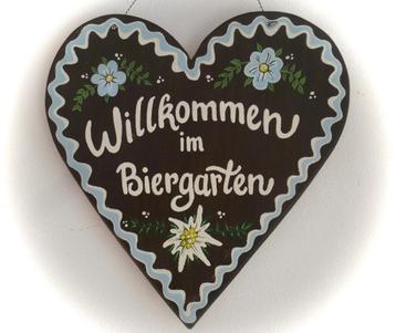 Handgeschilderd houten bord Lebkuchen / Biergarten / Kerst beschikbaar voor biedingen