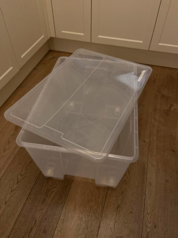Grote (130 liter!) Ikea Samla plastic bak op wieltjes, Doe-het-zelf en Verbouw, Kratten en Dozen, Gebruikt, Bak of Kist, 75 tot 100 cm