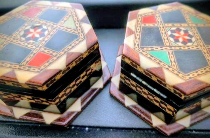 Vintage Sieradendoosjes Inlegwerk Granada Spanje, Antiek en Kunst, Antiek | Woonaccessoires, Ophalen