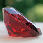 Licht Rood Kristal Hart Diamant 40 mm, Antiek en Kunst, Antiek | Glas en Kristal, Ophalen of Verzenden