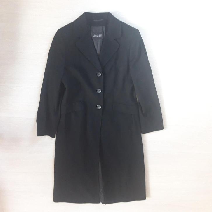 Basler zwarte, 100% cashmere, lange jas maat 38, Kleding | Dames, Jassen | Winter, Gedragen, Maat 38/40 (M), Zwart, Ophalen of Verzenden