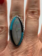 Z190 Prachtige zilveren Navajo ring maat 17,5, Sieraden, Tassen en Uiterlijk, Ophalen of Verzenden, X, Met edelsteen, Dame