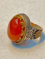 925 Zilveren Agaat Ring, 20 of groter, Nieuw, Ophalen of Verzenden, Dame of Heer