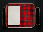 Een vintage borstelrekje met spiegel Schots geruit tartan, Antiek en Kunst, Ophalen of Verzenden