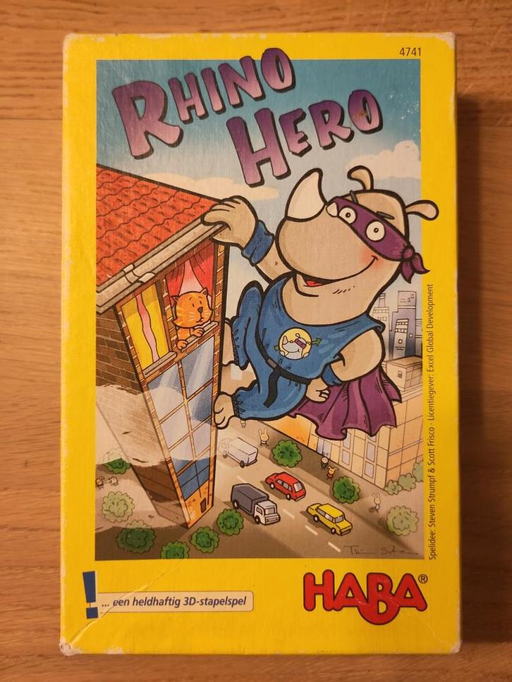 Rhino Hero kaartspel - Haba, Hobby en Vrije tijd, Gezelschapsspellen | Kaartspellen, Gebruikt, Een of twee spelers, Drie of vier spelers