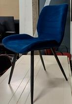 Bronx71 Velvet eetkamerstoel Toby donkerblauw, Blauw, Ophalen of Verzenden, Zo goed als nieuw, Vier
