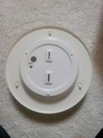 Witte Plafonnière met Melkwit Glas, Gebruikt, Ophalen of Verzenden, Glas, Modern