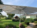 Grote horeca parasol 4 x 4 meter Bavaria 0.0 licht grijs, Tuin en Terras, Parasols, Ophalen, Gebruikt, 3 tot 4 meter, Stokparasol