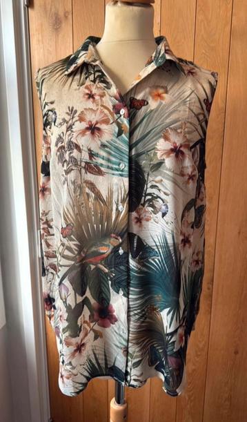 H&M mouwloze top mooie print maat 40 beschikbaar voor biedingen