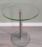Glazen ronde bijzettafel, Huis en Inrichting, Tafels | Statafels, Ophalen, Zo goed als nieuw