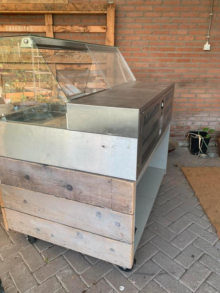 IsaItaly Koelvitrine/koeltoonbank met wielen en opbergruimte, Huis en Inrichting, Kasten | Vitrinekasten, Gebruikt, Ophalen