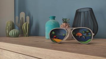 Leuke unieke 3D zomer decoratie zonnebril met strand thema.  beschikbaar voor biedingen