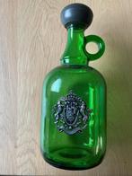 Mooie groene lege whisky fles met embleem., Antiek en Kunst, Ophalen of Verzenden