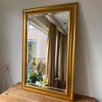 Vintage Gouden Spiegel met Facet Geslepen Glas, Rechthoekig, Huis en Inrichting, Woonaccessoires | Spiegels, Ophalen, Gebruikt