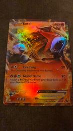 Pokémon kaart Entei EX, Ophalen of Verzenden, Zo goed als nieuw, Losse kaart, Foil