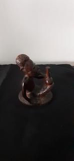 Afrikaanse Houten Mannetjes - Set van 2, Antiek en Kunst, Kunst | Beelden en Houtsnijwerken, Ophalen of Verzenden