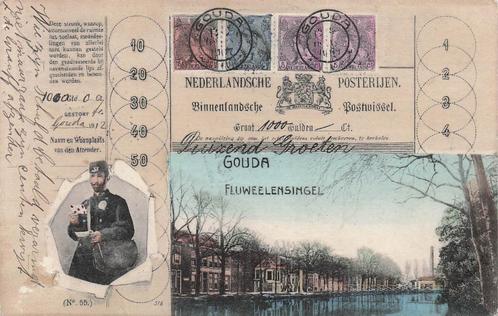 JJ538 Gouda Fluweelensingel 1912, Verzamelen, Ansichtkaarten | Nederland, Gelopen, Zuid-Holland, Voor 1920, Verzenden