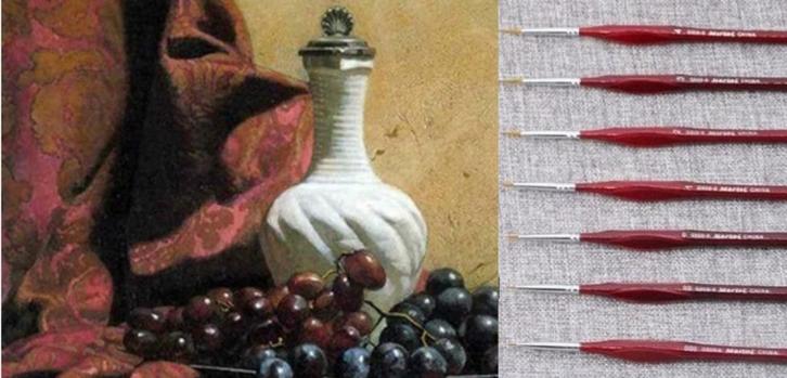7 Luxe marterhaar penseeltjes, Hobby en Vrije tijd, Schilderen, Ophalen of Verzenden
