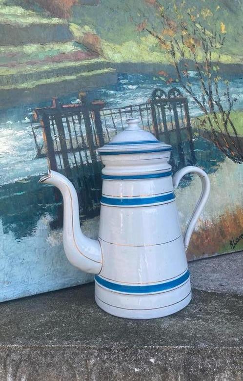 Franse emaille koffiepot, Antiek en Kunst, Antiek | Emaille, Ophalen of Verzenden