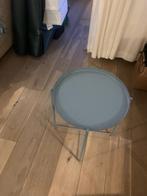 Mooie blauwe tafeltje, Huis en Inrichting, Tafels | Sidetables, Ophalen, 50 tot 100 cm, Rond, Zo goed als nieuw