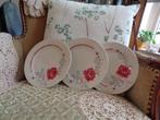 3 Franse Borden met Roos Sur l'Herbe Paris ** Mimosa **, Antiek en Kunst, Antiek | Servies los, Ophalen of Verzenden