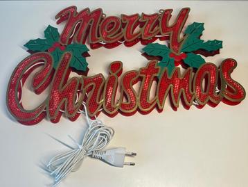 Verlichte Merry Christmas Decoratie beschikbaar voor biedingen