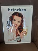 heineken reclame bord lager beer, Verzamelen, Biermerken, Ophalen of Verzenden, Nieuw, Reclamebord, Plaat of Schild, Heineken