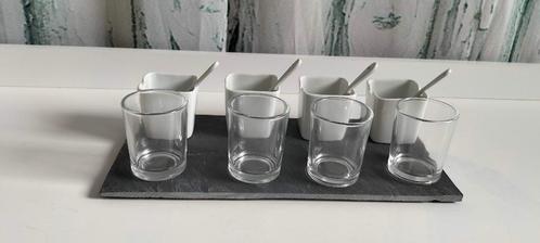 Amuse Set Leisteen 13-delig, Huis en Inrichting, Keuken | Servies, Zo goed als nieuw, Schaal of Schalen, Overige stijlen, Glas