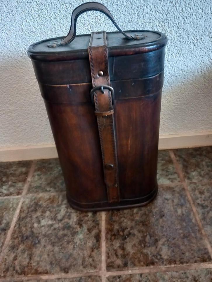 Authentieke vintage drankflestas, Huis en Inrichting, Woonaccessoires | Wijnrekken, Zo goed als nieuw, Minder dan 50 cm, Hout