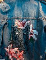 Spijkerjas Stradivarius - Handgeschilderd Uniek!, Blauw, Ophalen of Verzenden, Zo goed als nieuw, Jasje