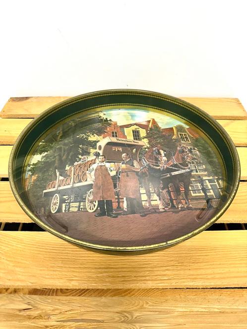 Vintage Heineken Bier Dienblad Metaal, Huis en Inrichting, Woonaccessoires | Dienbladen, Zo goed als nieuw, Metaal, Rond, Ophalen of Verzenden