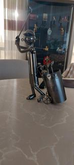 Metalen Wijnfleshouder Golfer, Antiek en Kunst, Ophalen