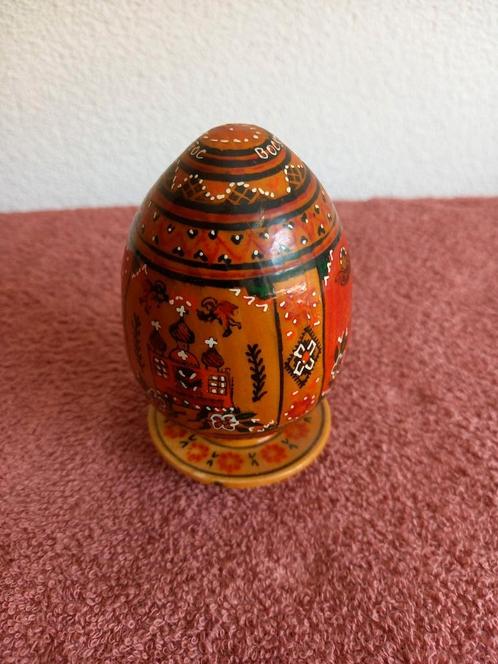 Houten handbeschilderd gelakt Paasei - Oekraïne, Antiek en Kunst, Antiek | Religie, Ophalen