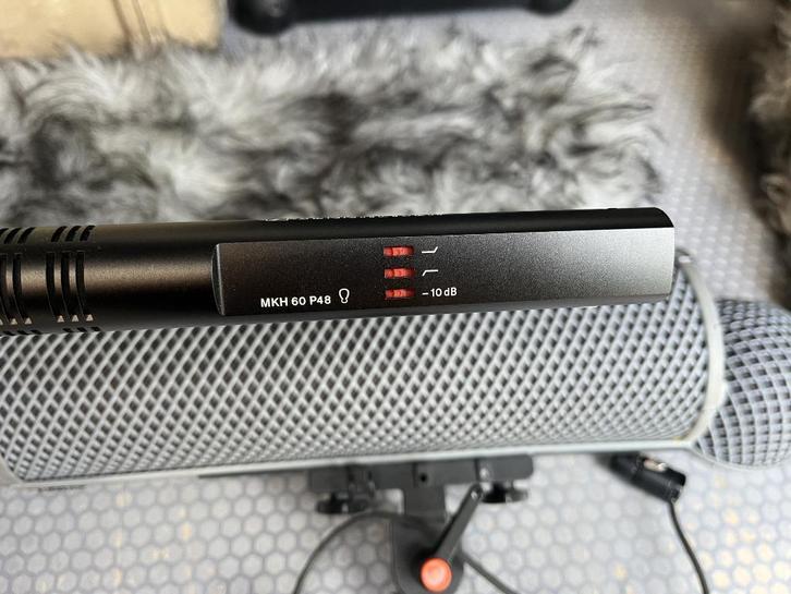 2x Sennheiser MKH 60 P48 shotgun microfoon + Rycote set, Muziek en Instrumenten, Microfoons, Gebruikt, Overige typen, Ophalen of Verzenden