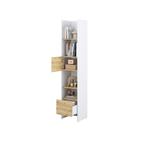 Concept boekenkast (44 cm) - Wit/eikenkleur, Niet ingevuld, Niet ingevuld, Niet ingevuld