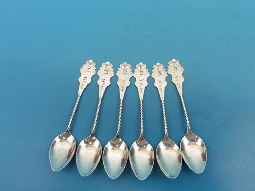 6 zilveren theelepeltjes Hanekam                        Z123, Antiek en Kunst, Antiek | Goud en Zilver, Zilver, Ophalen of Verzenden
