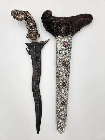 Keris Bali Seselet 3 Luk Pamor Ganggeng Kanyut Zilver KTB98 beschikbaar voor biedingen