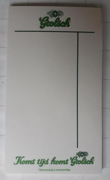 Grolsch Orderblokje/oberblokje beschikbaar voor biedingen