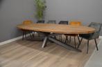 teak houten ovale tafel 350 cm, 200 cm of meer, Nieuw, Eikenhout, 100 tot 150 cm