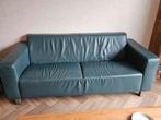 Montel Bank (leer) & Fauteuil - Groen, Goede Staat, Huis en Inrichting, Banken | Sofa's en Chaises Longues, Ophalen, Gebruikt