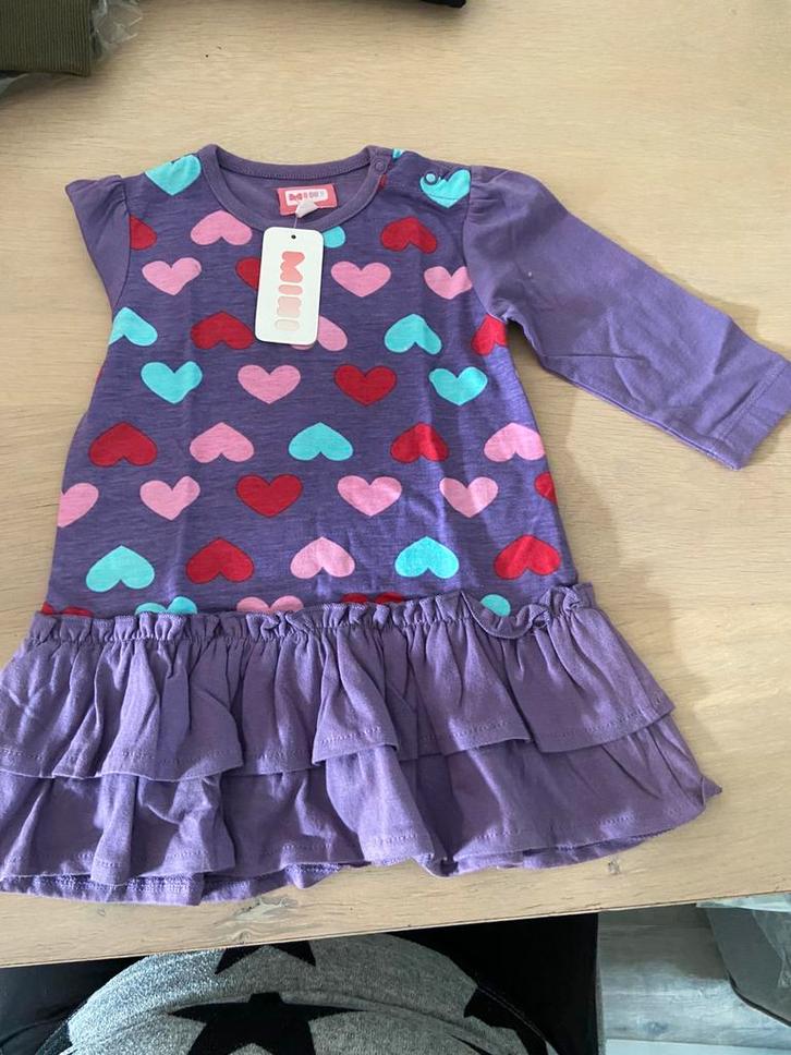 Lief jurkje met hartjes print, Kinderen en Baby's, Babykleding | Maat 74, Nieuw, Meisje, Jurkje of Rokje, Ophalen of Verzenden
