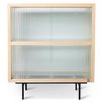 HKliving Cupboard Ribbed Glass dressoir natural, Ophalen, Met plank(en), Nieuw, 50 tot 100 cm